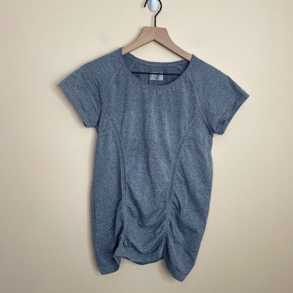 Athleta Tops - Athleta Fast Track T-Shirt Size Large Gray Short Sleeve Workout Fitness Active